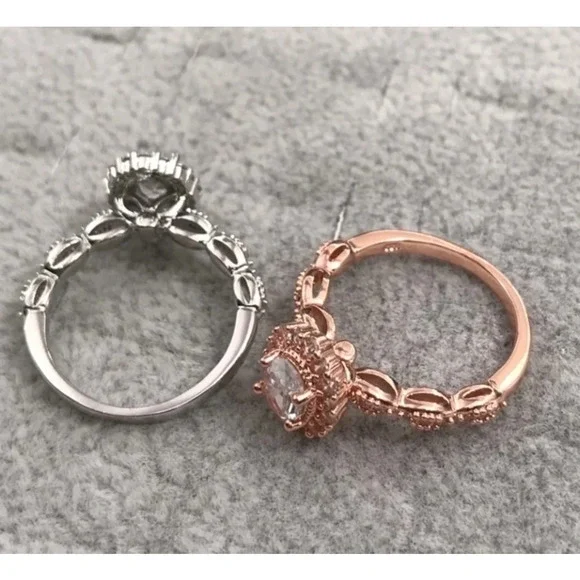 NEW Women’s White Gold Filled Oval Simulated Diamond Engagement‎ Ring, Sz 7 - Picture 5 of 10